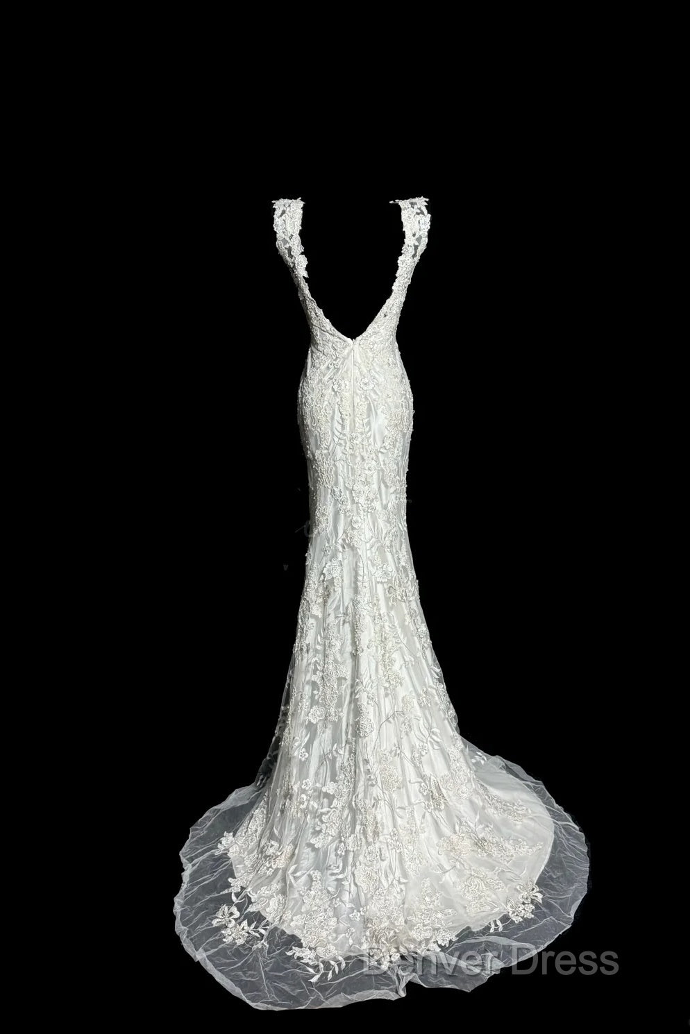 Classy Mermaid V Neckline Lace Ivory Long Wedding Dresses Bridal Dresses