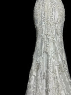 Classy Mermaid V Neckline Lace Ivory Long Wedding Dress Bridal Dresses