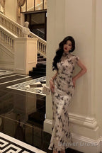 Classy Sheath High Neckline Chiffon Prom Dresses Birthday Outfits Evening Gown