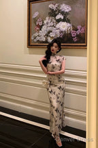 Classy Sheath High Neckline Chiffon Prom Dresses Birthday Outfits Evening Gown