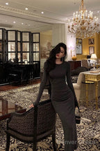 Classy Sheath Scoop Neckline Black Prom Dresses Birthday Outfits Prom Gowns