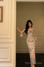 Classy Sheath Spaghetti Straps Green Floral Lace Prom Dresses Birthday Outfits Prom Gowns