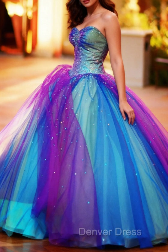 Colorful Floor Length Long Prom Dress, Colorful Prom Dresses Main image