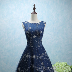 Constellation Style Tulle Navy Starry Prom Dress