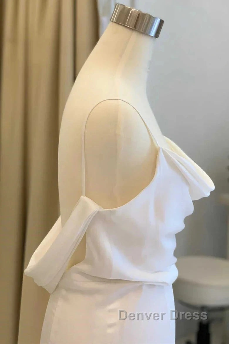 Cowl Neck Backless Mermaid Long Wedding Dresses