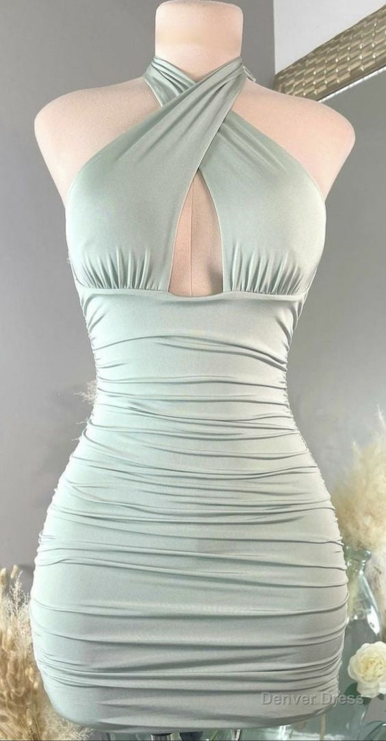 Cross halter Neckline Tight Dress,Sexy Birthday Outfit Dress,Mini Homecoming Dresses Secondary image