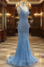 Crystal Beaded Prom Dress Elegant Mermaid Long Prom Dresses
