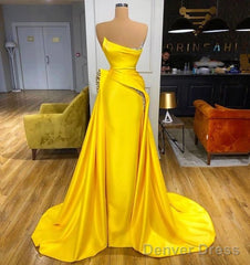 Custom Evening Prom Dresses Sexy Yellow Prom Dresses