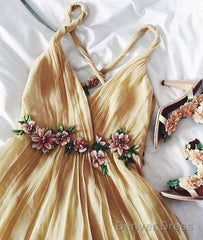 Custom Made A-Line Backless Long Prom Dress, Evening Dress