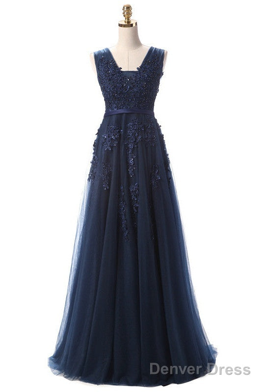 Custom Made A Line Gray/Navy Blue/Burgundy Lace Prom Dress, Bridesmaid Dress, Lace Graduation Dresses