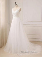 Custom Made A Line Round Neck Lace Tulle White Long Prom Dress, White Lace Prom Dress, White Prom Dresses