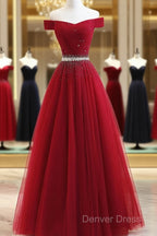 Custom Made Burgundy Off Shoulder Prom Dress, Burgundy Prom Dress, Off Shoulder Prom Dress, Bridesmaid Dresses