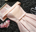 Custom Made Light Pink Off Shoulder Prom Dress, Short Graduation Dress, Pink Homecoming Dresses