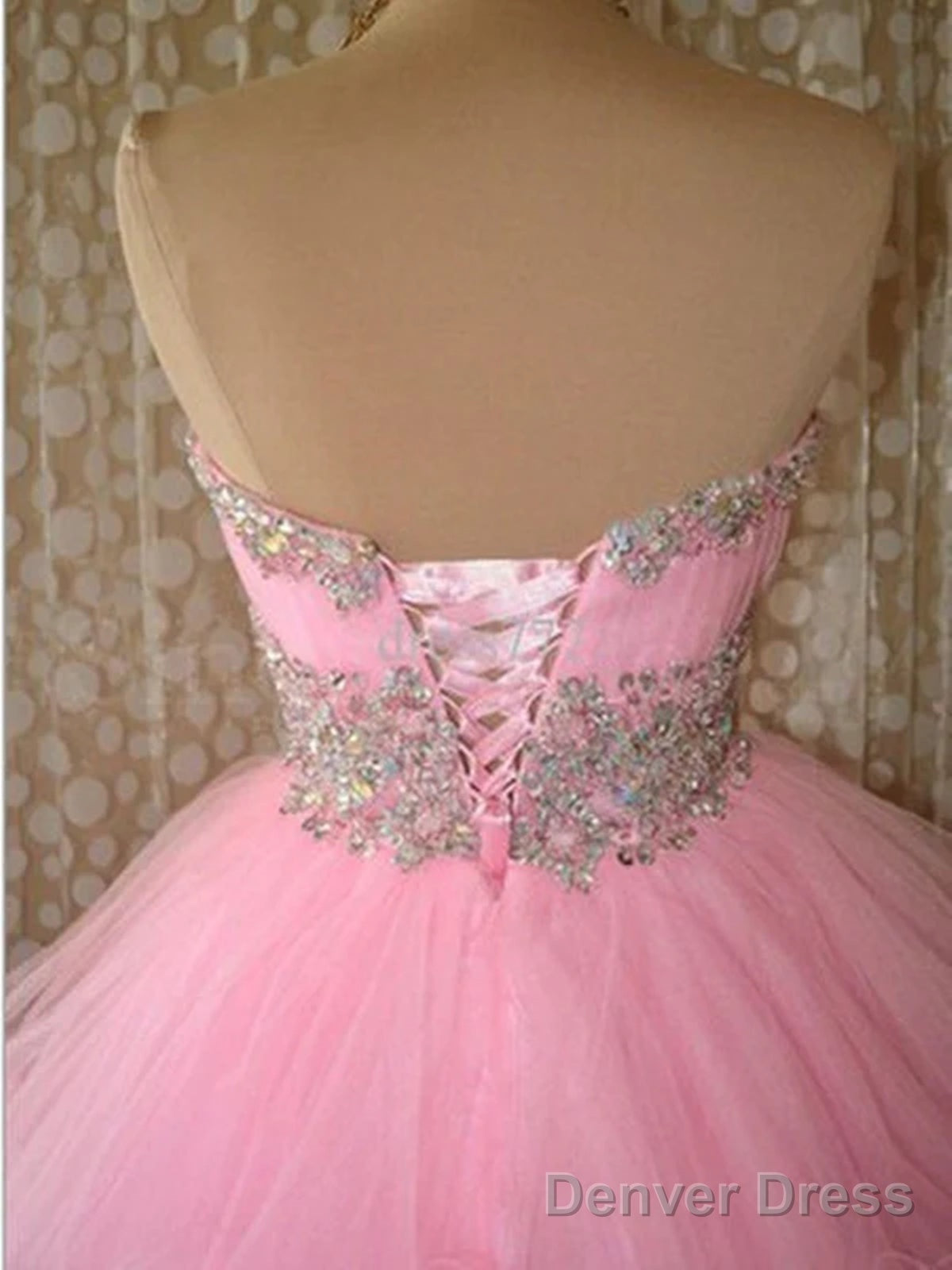 Custom Made Pink Puffy Short Prom Gowns, Pink Prom Dress, Formal Dresses, Homecoming/Graduation Dresses Secondary image