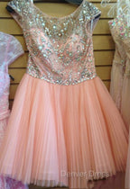 Custom Made Round Neck Pink Short Prom Dress, Short Graduation Dress, Short Homecoming Dresses
