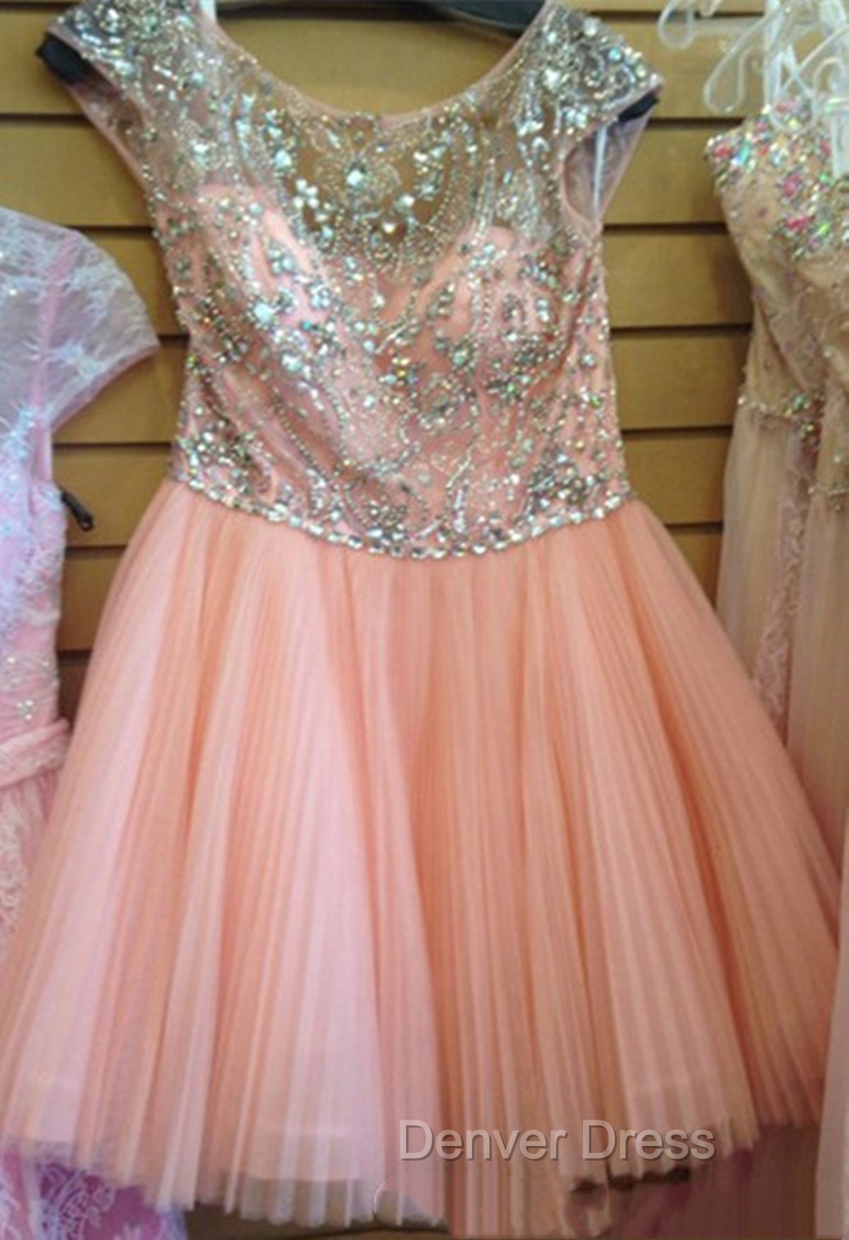 Custom Made Round Neck Pink Short Prom Dress, Short Graduation Dress, Short Homecoming Dresses