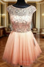 Custom Made Round Neck Pink Short Prom Dress, Short Graduation Dress, Short Homecoming Dresses