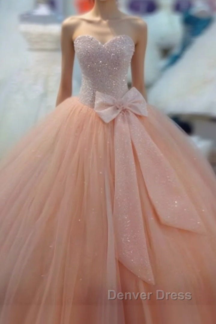 Custom Made Sweetheart Neck Sequins Prom Dress