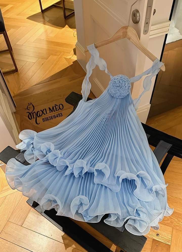 Cute A Line Halter Baby Blue Pleated Chiffon Short Homecoming Dress Birthday Dresses Main image