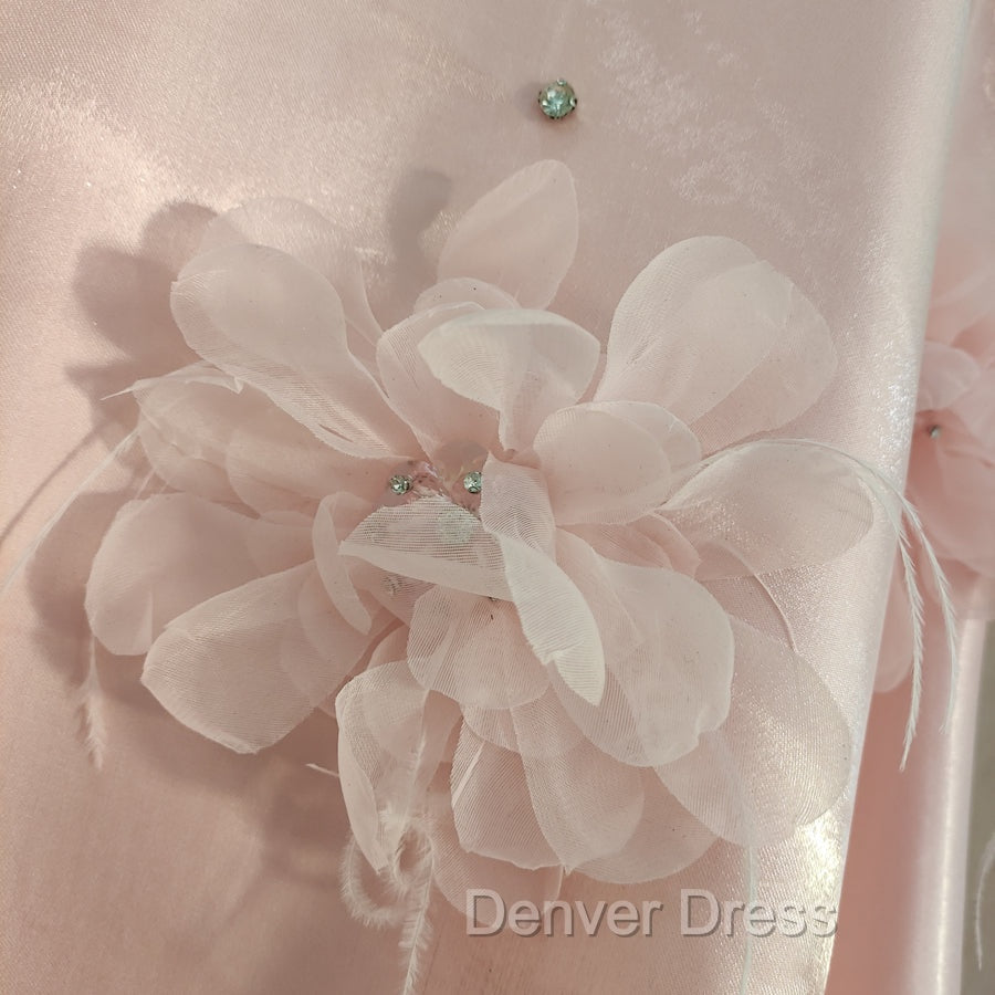 Cute A Line Halter Pink Travel Vacation Dress Short Satin Birthday Dresses