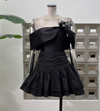 Cute A Line Off The Shoulder White Chiffon Summer Homecoming Dress Hoco Dress Mini 16Th Birthday Outfit Cocktail Dresses