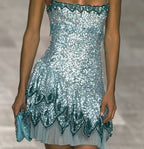 Cute A Line Spaghetti Straps Blue Sequin Mini Short Prom 8Th Grade Homecoming Dress Summer Middle School Hoco Dresses Homecoming Outfits 20Th Birthday Outfit