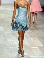 Cute A Line Spaghetti Straps Blue Sequin Mini Short Prom 8Th Grade Homecoming Dress Summer Middle School Hoco Dresses Homecoming Outfits 20Th Birthday Outfit