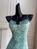 Barbie Raquel A Line Spaghetti Straps Green Lace Short Outfit Homecoming Dresses