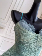 Barbie Raquel A Line Spaghetti Straps Green Lace Short Outfit Homecoming Dresses