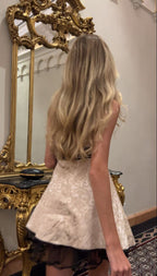 Cute A Line Strapless Satin Champagne Mini Short Prom 8Th Grade Homecoming Dress Summer Middle School Hoco Dresses 18Th Birthday Outfits