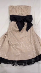 Cute A Line Strapless Satin Champagne Mini Short Prom 8Th Grade Homecoming Dress Summer Middle School Hoco Dresses 18Th Birthday Outfits