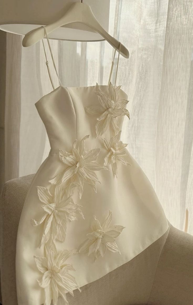 Cute A Line Straps Satin Ivory Homecoming Dress Prom Dresses