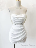 Cute A Line White Strapless Homecoming Dresses 18Th Birthday Outfits