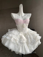 Cute Ball Gowns White Straps Homecoming Dresses 18Th Birthday Outfits
