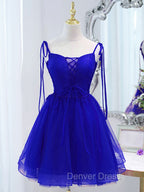 Cute Burgundy Tulle Lace Short Prom Dresses, Lace Burgundy Puffy Homecoming Dresses