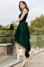 Cute Chiffon High Low Prom Dresses, A-Line Evening Dresses