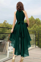 Cute Chiffon High Low Prom Dresses, A-Line Evening Dresses