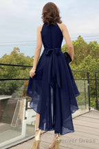 Cute Chiffon High Low Prom Dresses, A-Line Evening Dresses