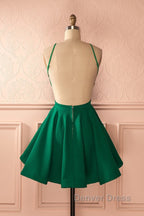 Cute Green Backless Short Prom Dress, Green Homecoming Dresses