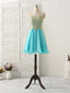 Cute Green Lace Applique Short Prom Dress Green Homecoming Dresses