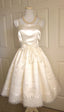 Cute Ivory Strappy Satin Lace Trim A-Line Birthday Dresses Homecoming Dresses