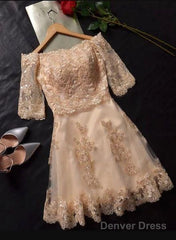 Cute Lace And Tulle Short Junior Homecoming Dress