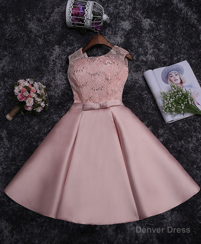 Cute Lace Sequins Short Prom Dress, Homecoming Dress Main image