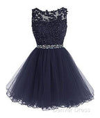 Cute Lace Short Prom Dresses, Lace Homecoming Dresses
