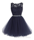 Cute Lace Short Prom Dress, Lace Homecoming Dresses