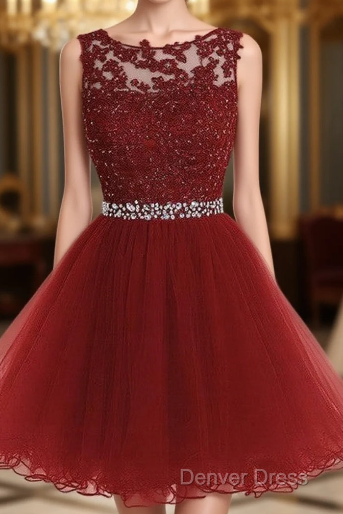 Cute Lace Short Prom Dresses, Lace Homecoming Dresses Main image