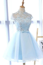 Cute Light Blue Homecoming Dresses For Sale, Lovely Tulle Formal Dresses, Party Dresses