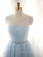 Cute Light Blue Homecoming Dress With Belt, Lovely Short Prom Dresses