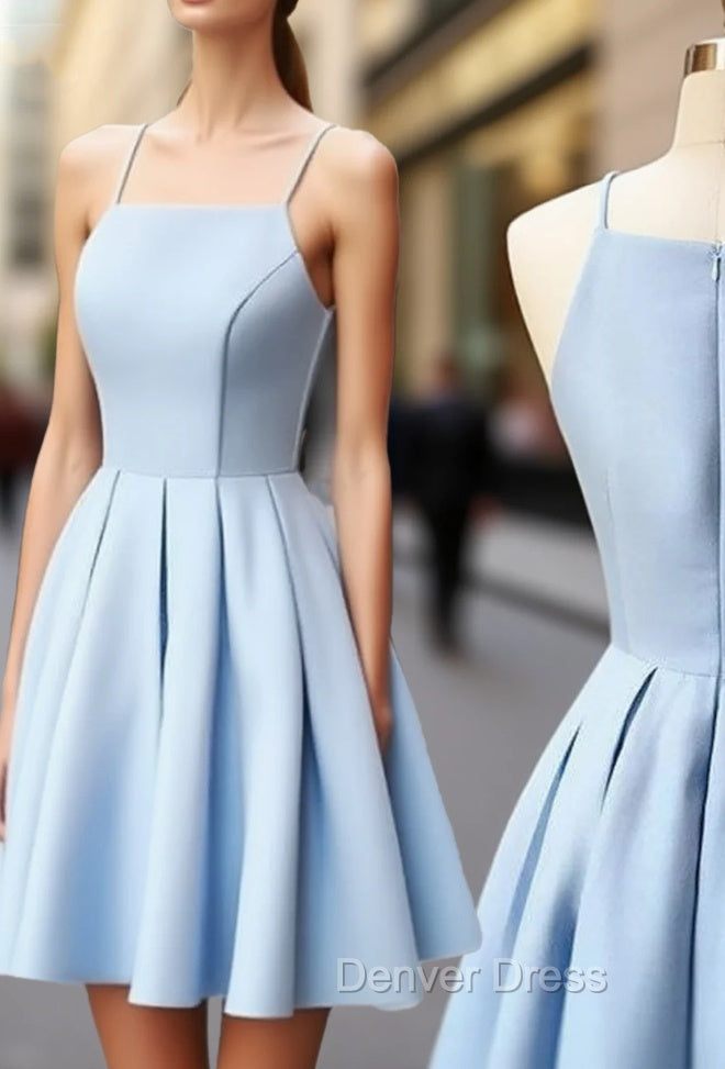 Cute Light Blue Short Prom Dress, Cute Blue Homecoming Dresses