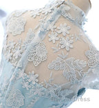 Cute Light Blue Tulle With Lace Prom Dress , Beautiful Short Classical Prom Dresses